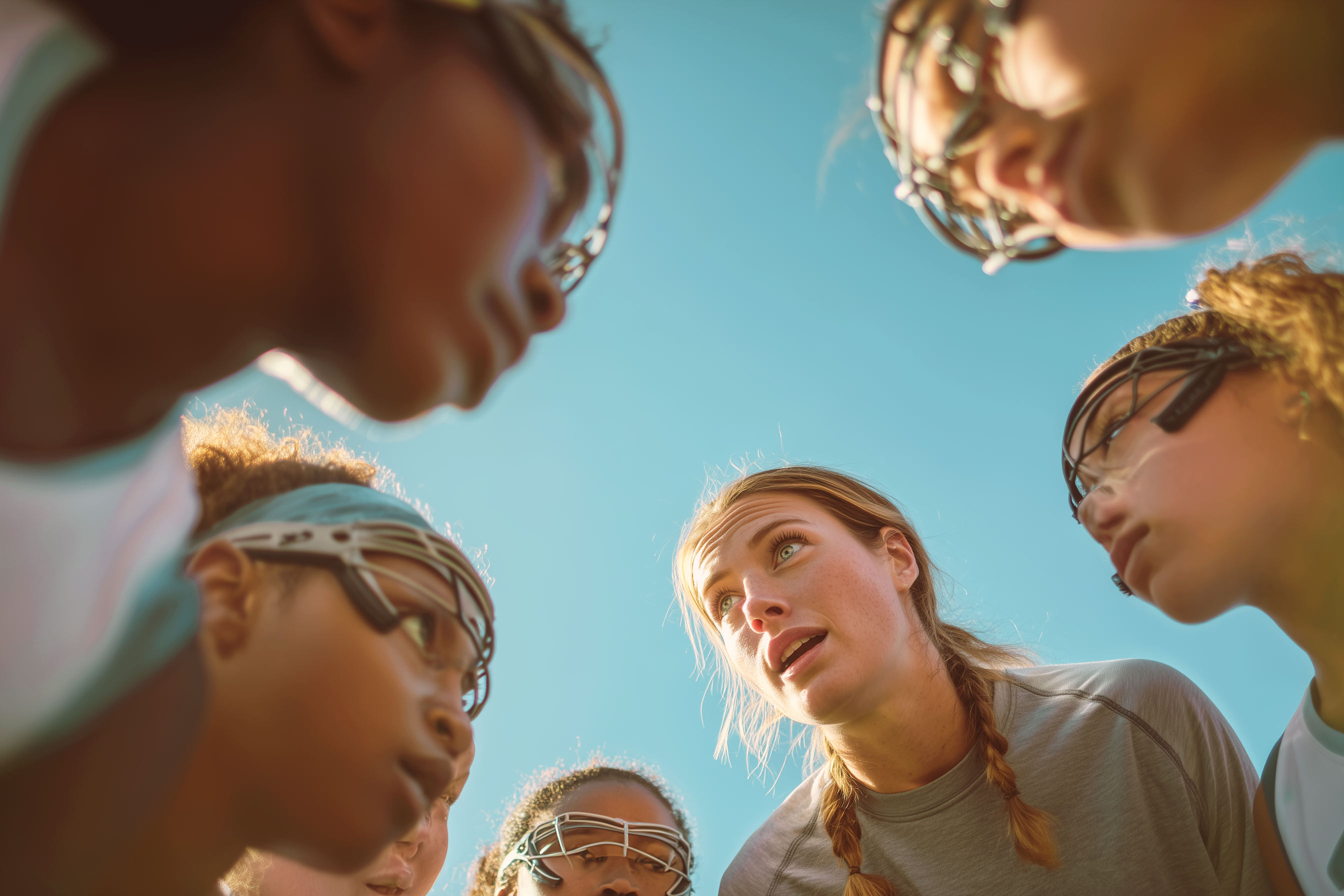 Youth sports coach observing athletes during a training session