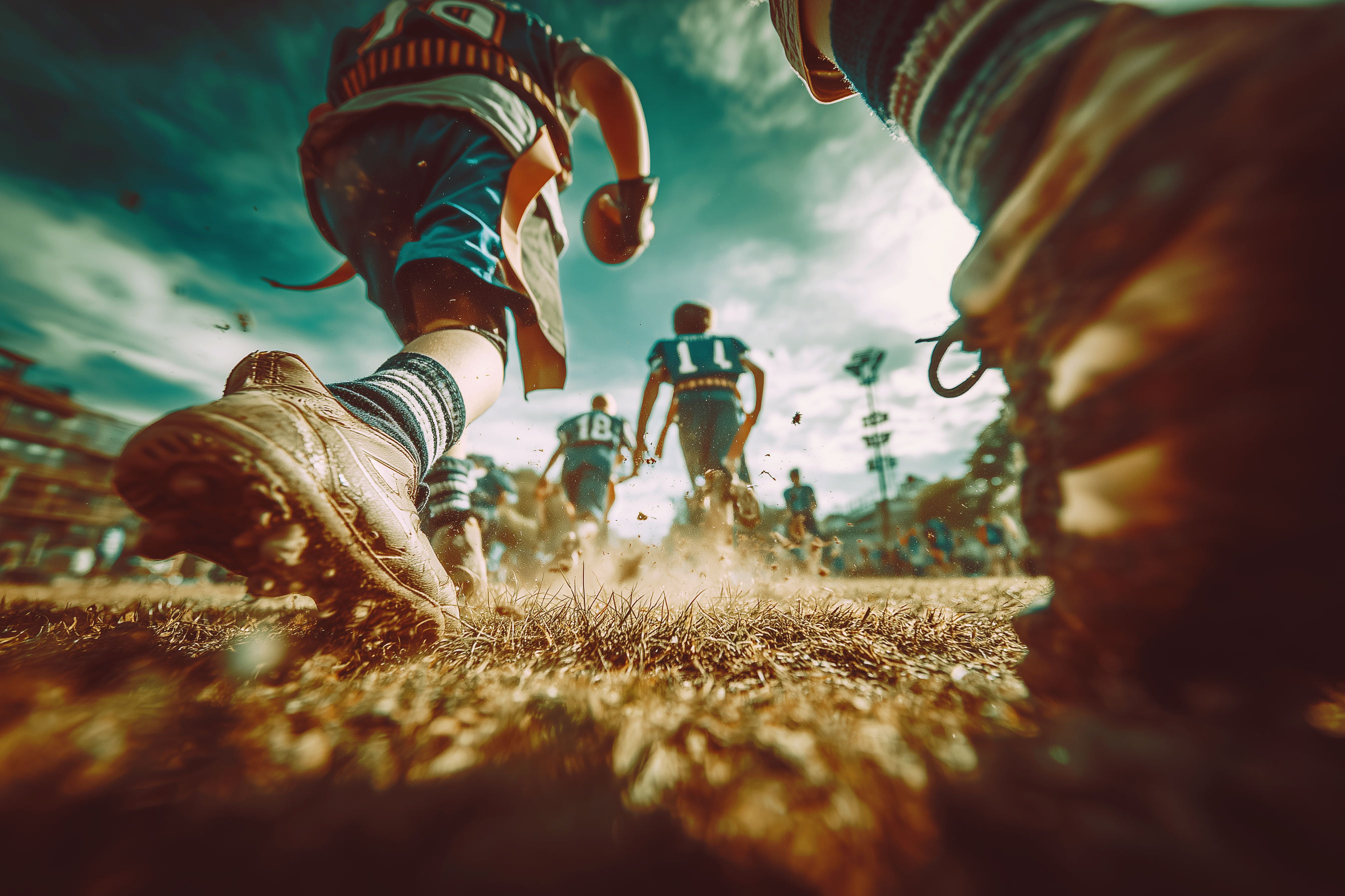 Youth flag football training